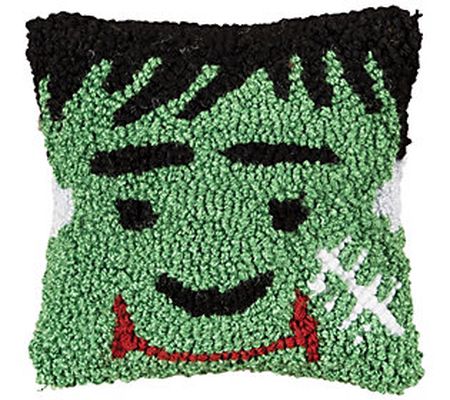 C&F Home 8" x 8" Frankenstein Hooked Halloween Throw Pillow