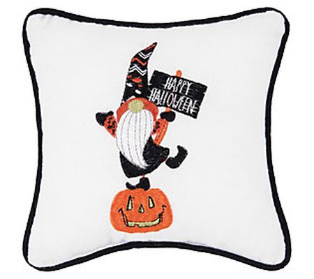 C&F Home 8" x 8" Halloween Gnome Embroidered Th row Pillow