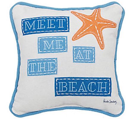 C&F Home 8" x 8" Starfish At The Beach Printed Throw Pillow