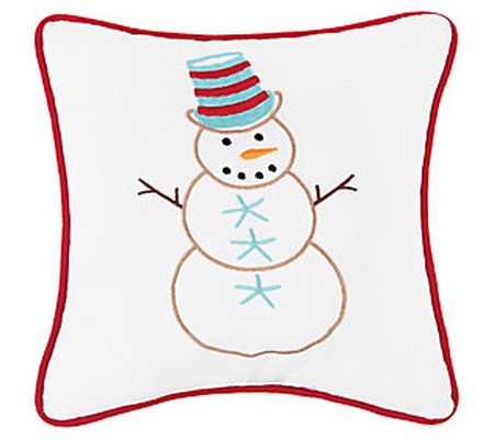 C&F Home Coastal Snowman Embroidered Throw Pillow