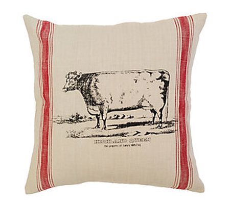 C&F Home Cow Feed Sack Pillow