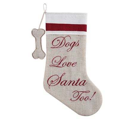C&F Home Dogs Love Santa Too! Embroidered Chris tmas Stocking