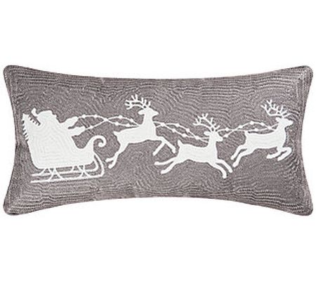 C&F Home Gray Flying Sleigh Pillow