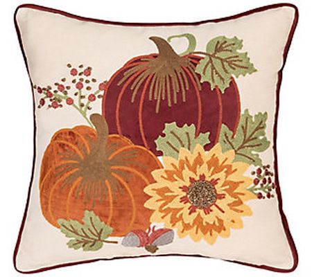 C&F Home Pumpkins Sunflower Pillow