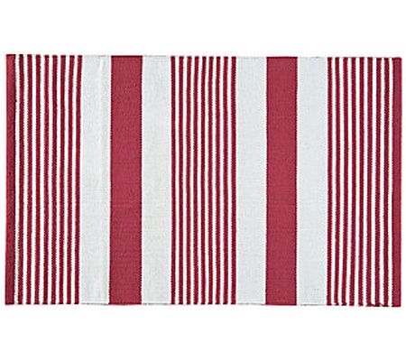 C&F Home Red & White Rug 2' x 6'