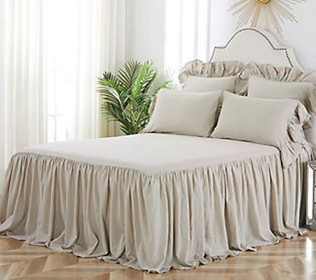 C&F Home Ruffled Queen Bedspread Natural