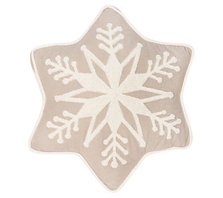 C&F Home Snowflake Shaped 18" x 18" Tufted Thro w Pillow