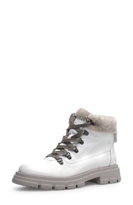 Candice Cooper Chado Genuine Shearling Lined Hiking Boot in White Sand