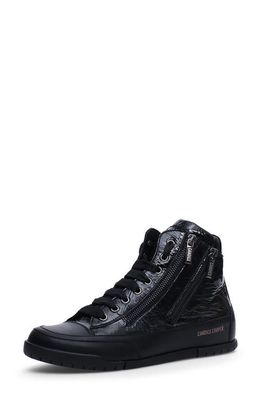Candice Cooper Lucia High Top Sneaker in Black Patent