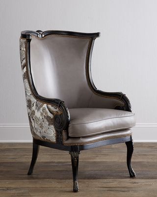 Candice Leather Wing Chair