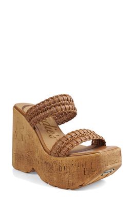 Candie's Akari Platform Wedge Sandal in Natural Woven 