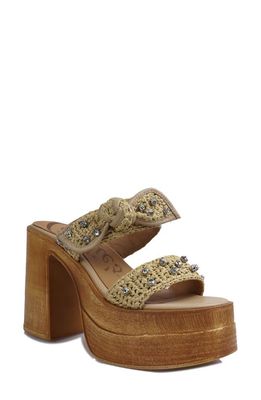 Candie's Dimitra Platform Sandal in Natural Raffia 