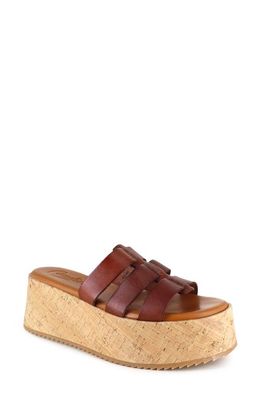 Candie's Kalma Platform Slide Sandal in Tan