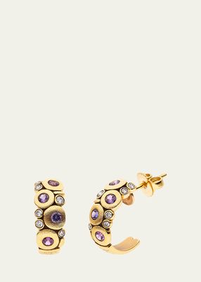 Candy 18K Rose Gold Earrings with Diamonds and Sapphires