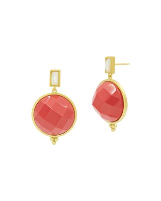 Candy Flat Coral Drop Earrings
