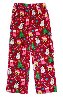 Candy Pink Holiday Fleece Pajama Pants in Red