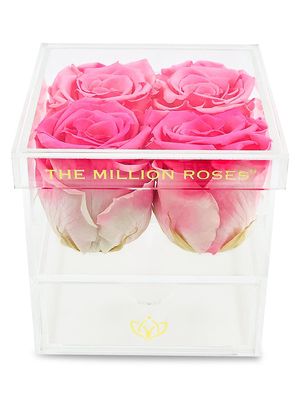 Candy Pink Roses In Rose Box With Drawer - Candy Pink - Candy Pink