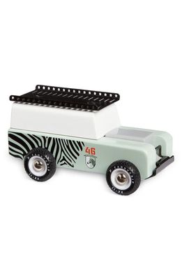 CANDYLAB TOYS Americana Zebra Jeep Wooden Toy in Blue