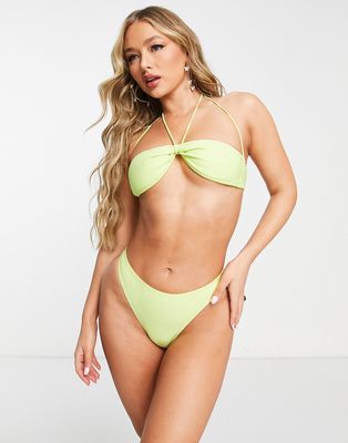 Candypants high leg bikini bottom in yellow-Green