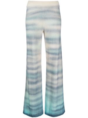 Canessa cashmere patterned-intarsia trousers - Blue