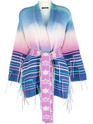 Canessa fringe-detail cashmere cardigan - Blue