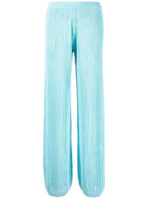 Canessa knit-design wide-leg trousers - Blue