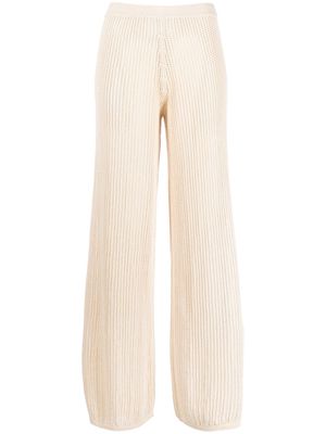 Canessa knit-design wide-leg trousers - Neutrals