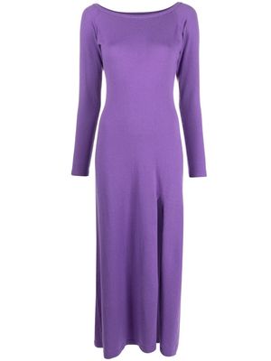 Canessa long fine knit cashmere dress - Purple