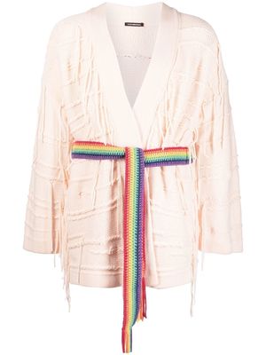 CANESSA rainbow-motif cashmere cardigan - Pink