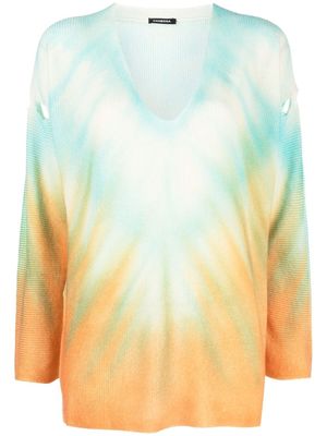 Canessa tie-dye ribbed-knit jumper - Blue