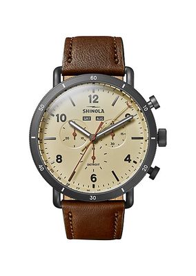 Canfield Sport Leather Strap Watch/45MM