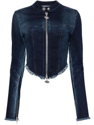 CANNARI CONCEPT frayed-detail denim jacket - Blue