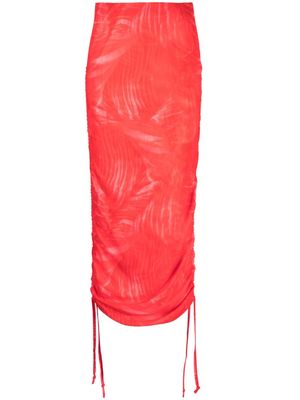 CANNARI CONCEPT ruched-detail high-waist skirt - Red