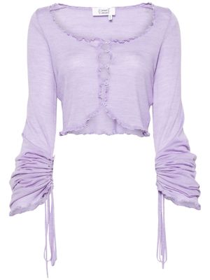 CANNARI CONCEPT ruffled wool cardigan - Purple