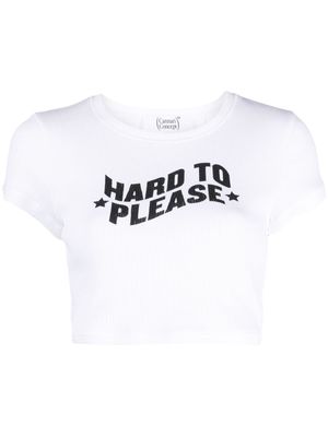 CANNARI CONCEPT slogan-print cotton cropped T-shirt - White