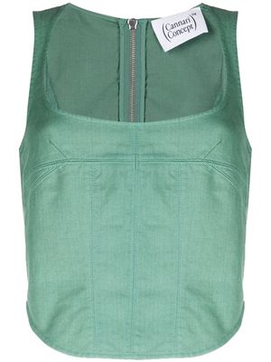 CANNARI CONCEPT square-neck corset top - Green