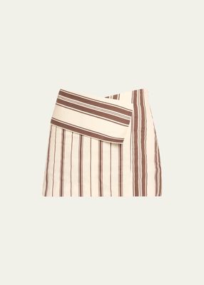 Cannoli Folded Stripe Mini Skirt