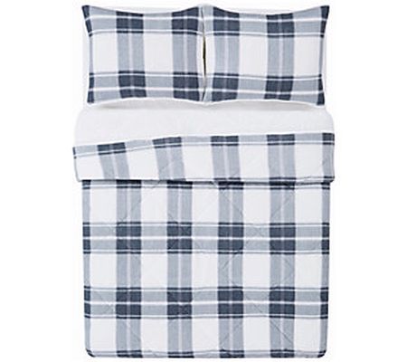 Cannon Cozy Teddy Plaid 3 Piece Full/Queen Comf orter Set