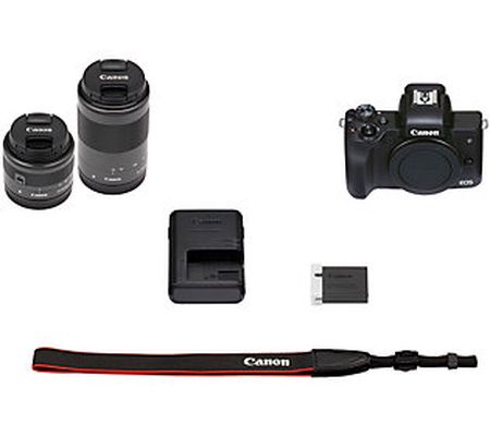 Canon EOS M50 Mark II Digital Camera with 15-45 mm/55-200mm