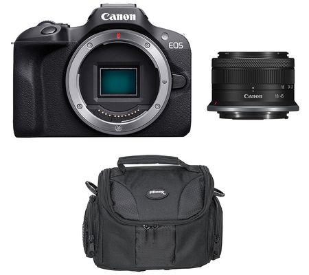Canon EOS R100 Mirrorless Camera w/ 18-45mm Lens Bundle