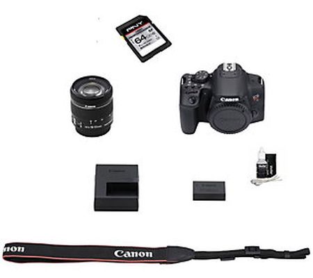 Canon T8i Camera w/ 18-55 Lens, 64 GB SD Card & Cleaning Kit