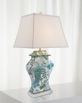 Canton Celadon Lamp, 33"T
