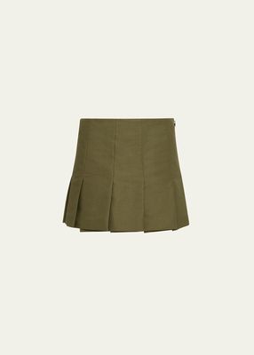 Canvas Fit-Flare Mini Skirt