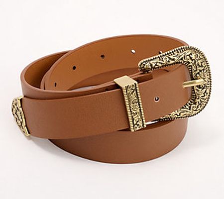 Canyon Retreat Faux Leather Belt with Novelty Buckle