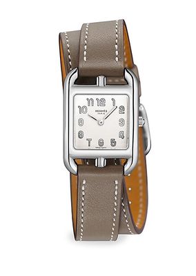 Cape Cod 31MM Stainless Steel & Leather Double-Wrap Strap Watch