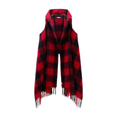 Cape Scarf with Buffalo Check Pattern
