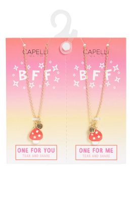 Capelli New York 2-Pack BFF Necklace Set in Red