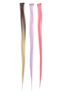 Capelli New York 3-Piece Clip-In Hair Extensions in Pink Combo