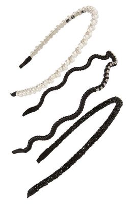 Capelli New York Chain Wrap Imitation Pearl Headband in Black Combo