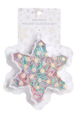 Capelli New York Holiday Ornament Set of 500 Mini Ponytail Holders in Teal Combo